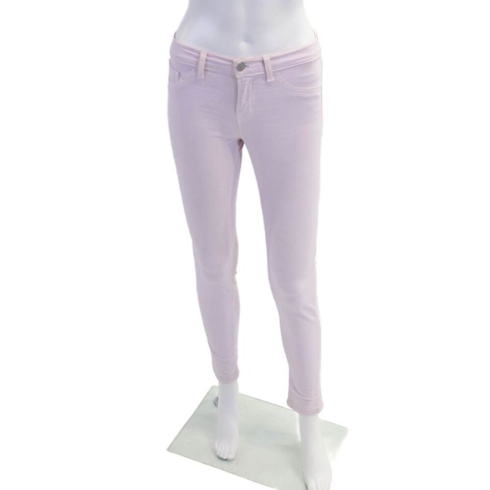J Brand Womens Zipper Fly Mid Rise Skinny Ankle Jeans Pink Cotton Size 25